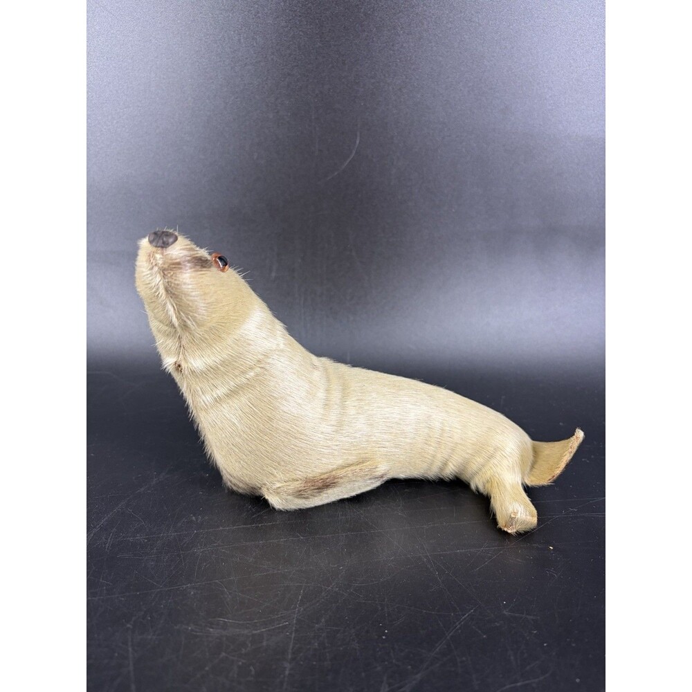 Original Vtg Real Fur Toy Seal Figure 7" X 5" Realistic